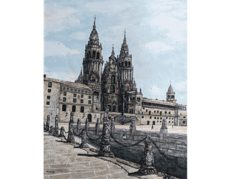 CATEDRAL DE SANTIAGO DE COMPOSTELA 61x50 cm