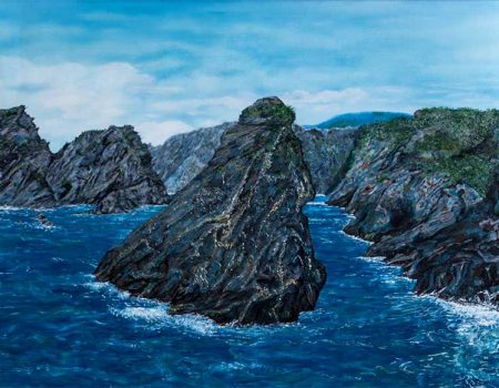 MAR CON ROCA 60X73 cm