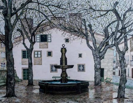 PLAZUELA DEL HOSPITALILLO CON LLUVIA 50x65 cm