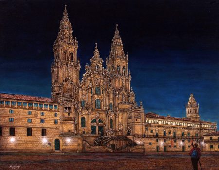 CATEDRAL EN LA NOCHE (81X65 cm.)