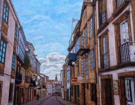 RÚA DE SAN PEDRO, SANTIAGO (81x65 cm.)