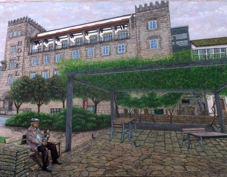 PLAZA DE GALICIA Y HOTEL COMPOSTELA (81x65 cm.)